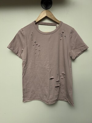 Blu Pepper Brown / Mauve Factory Distressed Women's Tee T-shirt Size Medium
