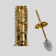 Handcrafted Antique Brass Toilet Bowl Brush, Basket Toilet, Brushes Toilet