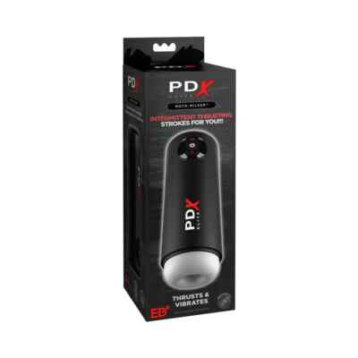 PDX Elite Moto Milker Rechargeable Men Masturbator BJ Suck Feature - White/Black
