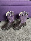 Durango Kids Size 2 Cowgirl Boots Cowboy Western Shoes Brown And Purple
