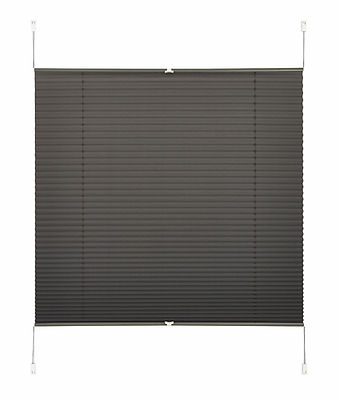 Klemmfix Plissee Antilla anthrazit grau Sicht & Lichtschutz ab 40 cm Easyfix
