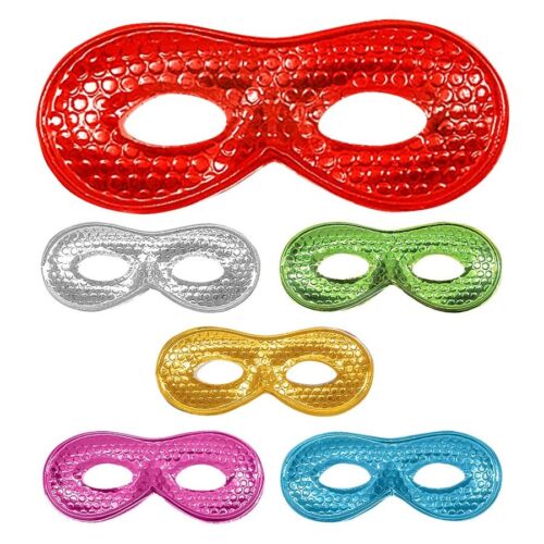 Rote Metallic Augenmaske / Karneval Fasching Maskenball Maskerade Party Deko - Bild 1 von 2