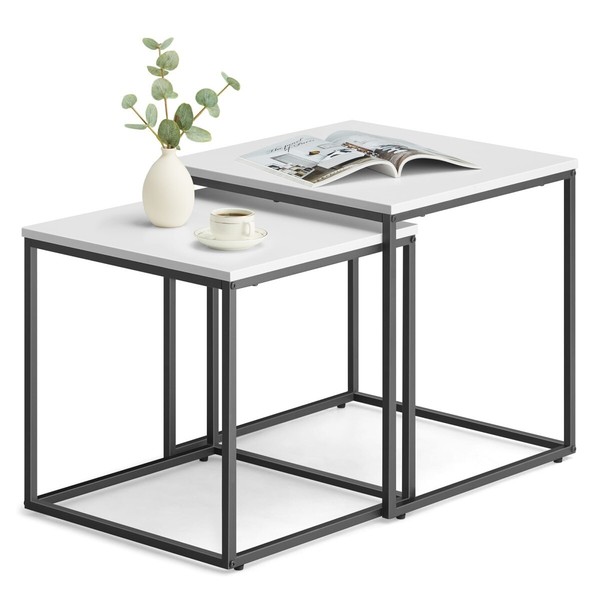 Couchtisch 2Er Set Kaffeetisch Wohnzimmertisch Metalltisch Couch Beistelltisch-image