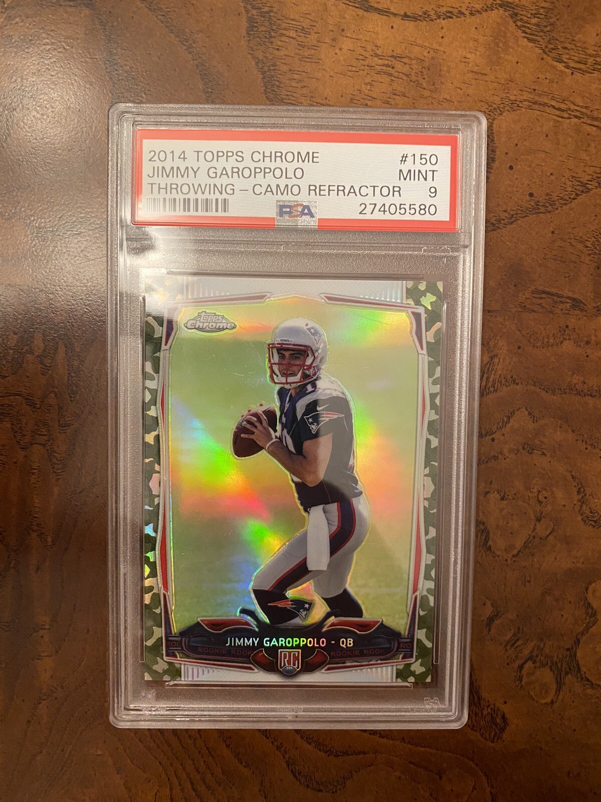2014 Topps Chrome Camo RC Refractor/499 JIMMY GAROPPOLO NE Patriots PSA 9 Mint!