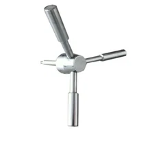 3 Spoke Gun Safe Handle Round Shaft Handle With Chrome Finish Safe Box Handle