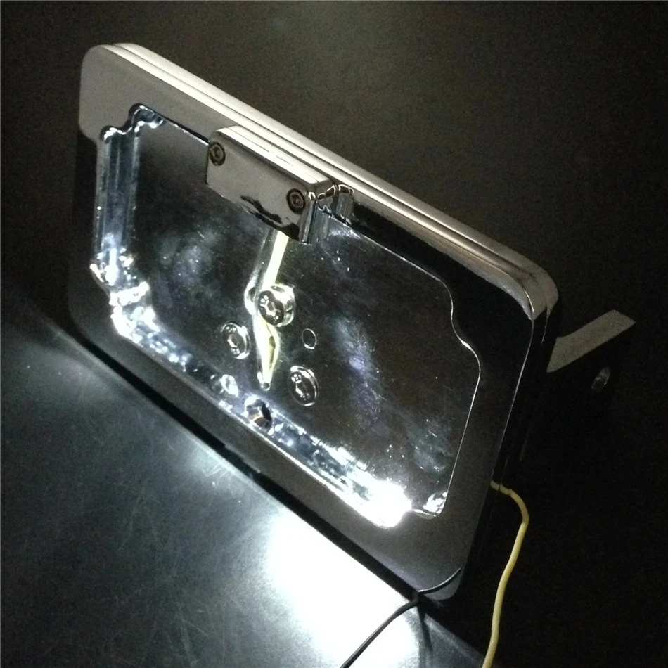 For Suzuki Gsxr600 1300 750 Sv650 Chrome Side Mounted Led License Plate Bracket - Image 3 of 4