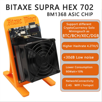 ビビ Bitaxe Supra Hex 702 Upgrade Gamma 601 4.2Th/s 2.4g WiFi 90W