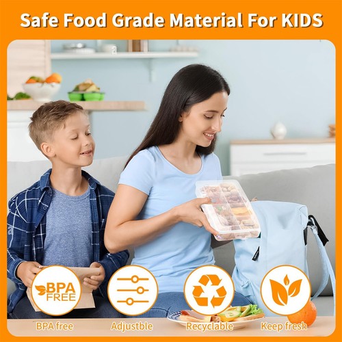 Snack Box Container 10 Compartments Reusable Divided Snack Container Storage Box - Picture 7 of 8