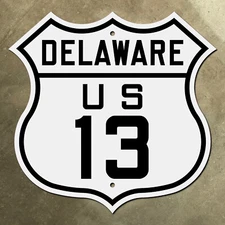 Delaware US route 13 highway marker road sign shield Wilmington