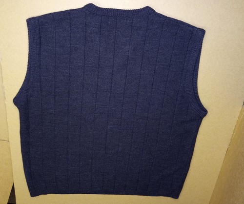 Mens XL Van Heusen Sweater Vest V Neck Navy Blue Acrylic Real Measurements Below - Picture 12 of 12