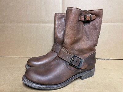 Frye Jenna Engineer Boot Women's Size Cognac Brown 76398 Boots