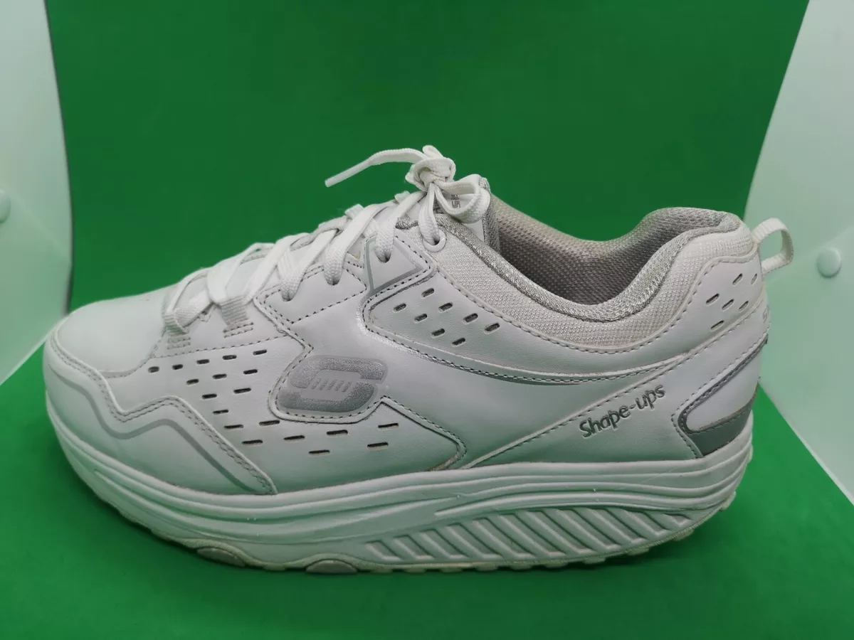 Skechers Shape-Ups Air-Cool Memory Foam 57001 Women Walking Shoes Sz 10  White SL