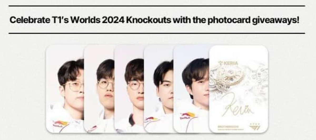 T1 WORLDS 2024 KNOCKOUT STAGE OFFICIAL PHOTOCARD LCK SKT LOL