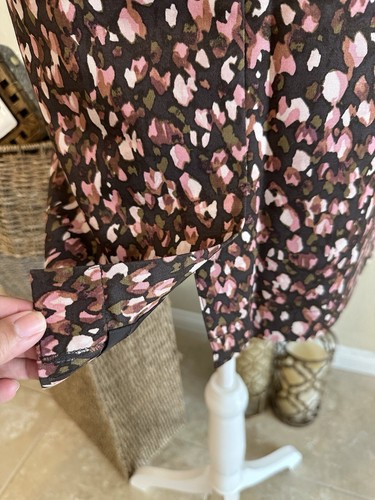 Merona Skirt Women’s Size 10 Pink Brown Floral Straight Stretch w/ Pockets - Picture 4 of 8