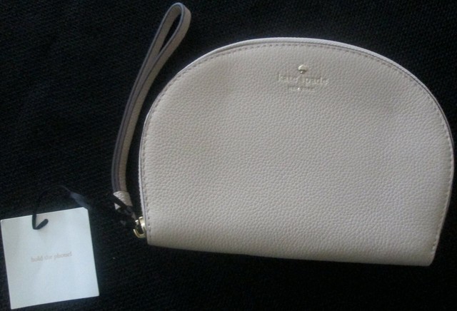 warm beige clutch bag