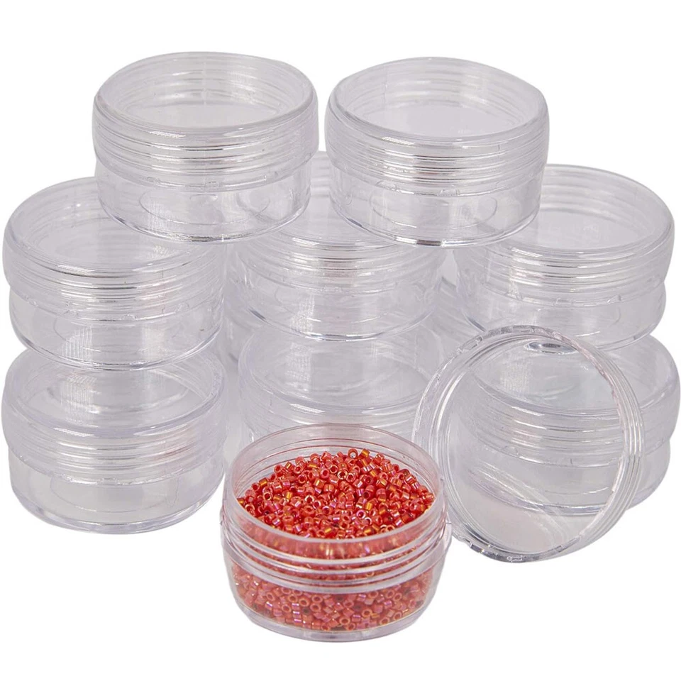 12pcs Mini Plastic Jewelry Beads Container Case Round Small Items Storage Box - Image 4 of 4