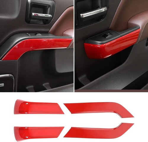 21pc Red Interior Wheel Console Dash Trim Cover For Chevy Silverado Sierra 14-18 - Picture 5 of 12