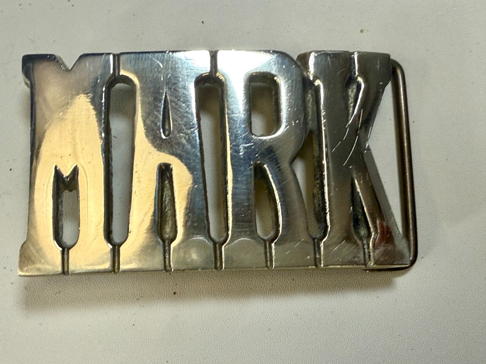 Custom Name MARK Block Letter Solid Brass Vintage… - image 11