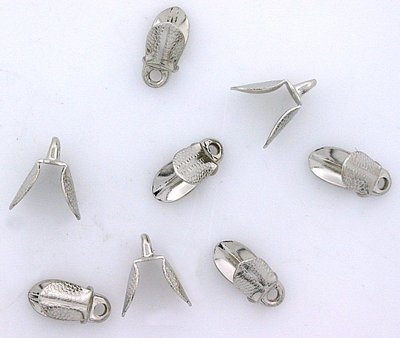 EIGHTEEN TWO LEAF 6MM SILVER COLOR BELL CAPS CF691
