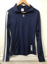 Victoria's Secret Pink 1/2 Zip Track Jacket Blue Size Small