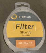 Promaster 58mm 4299 UV Digital HD Lens Filter Nice Condition 