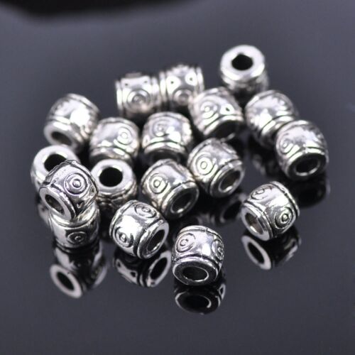 50pcs 7x6mm Tibetan Silver Color Metal Alloy Loose Spacer Beads DIY Jewelry - Picture 1 of 2