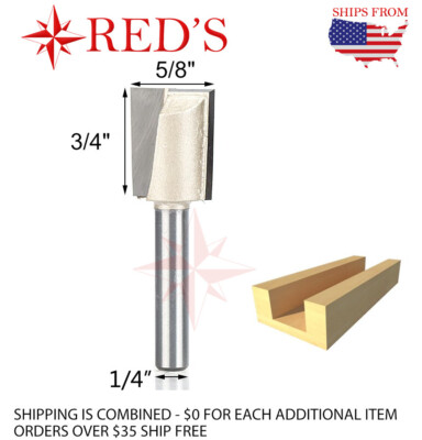 Tideway Carbide Pro LC01061004 5/8'' Dia Bottom Cleaning 1/4'' shank router bit