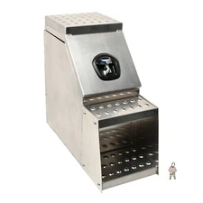 25"x28"x12" Aluminum Side Mount Semi Truck Tool Box Saddle Step Open Wide Design