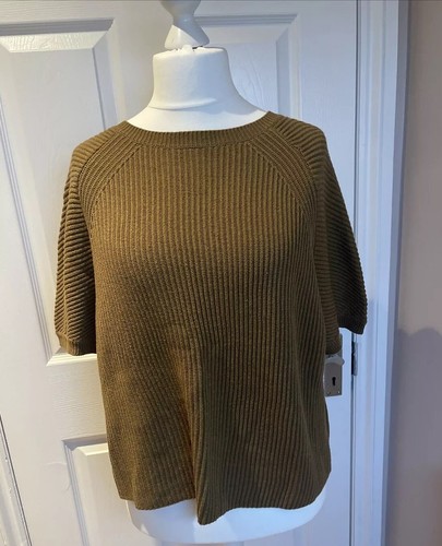 Max Mara Camel Knit Jumper Top Relaxed Fit. Size L. Open Layered Back. - Picture 2 of 5