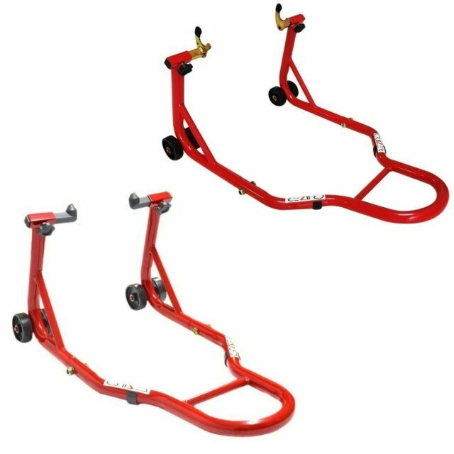 Cruizer Cavalletto Anteriore/Posteriore per Moto  con Forchette Regolabile - Rosso