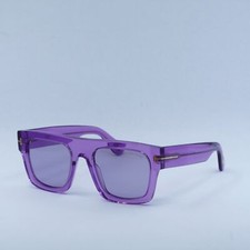 New TOM FORD FT0711 81Y Transparent Violet/Violet 53-20-145 Sunglasses
