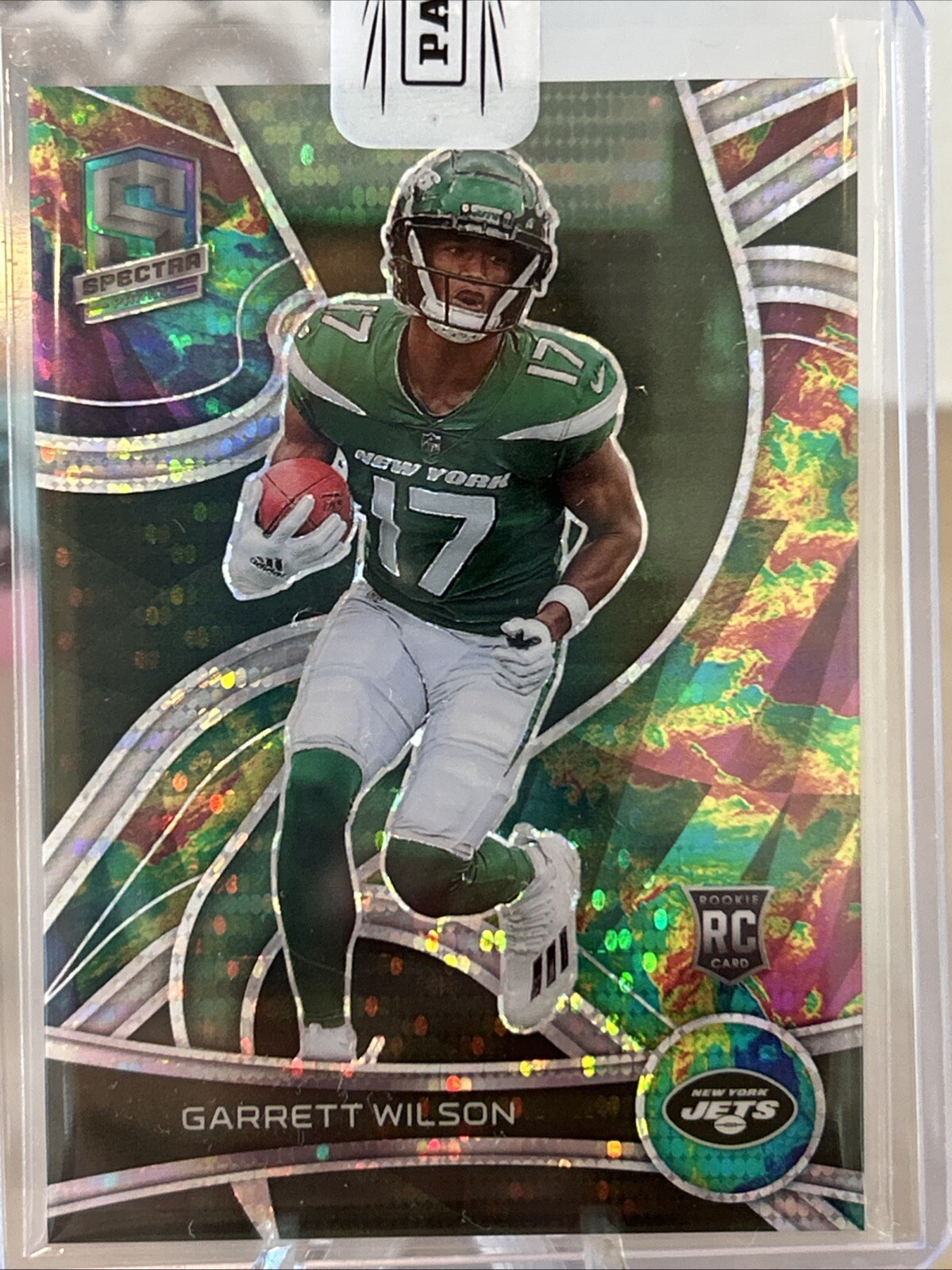 Garrett Wilson RC 2022 Panini Spectra #145 Rookie Card Celestial /99 Jets