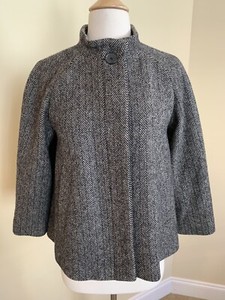 Banana Republic Short Wool Winter Jacket Tweed Herringbone Black Size Small | eBay