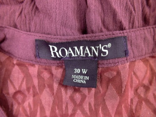 NUEVO Top Babydoll Roamans Púrpura Talla Grande 30W Tela Arrugada Borde de Encaje Alto-Bajo - Imagen 7 de 7