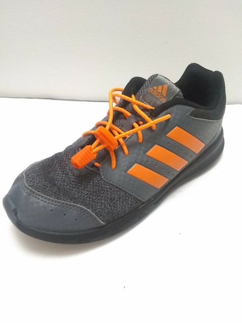 Adidas Eco Ortholite Boys Gray/Orange Tennis Size 3 lock laces | eBay