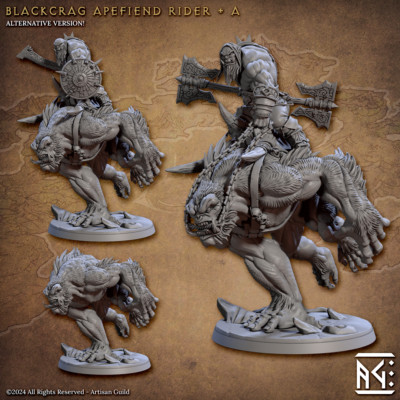 Orc Apefiend Rider A - Fighter / Barbarian - Artisan Guild - Dungeons and Dragon