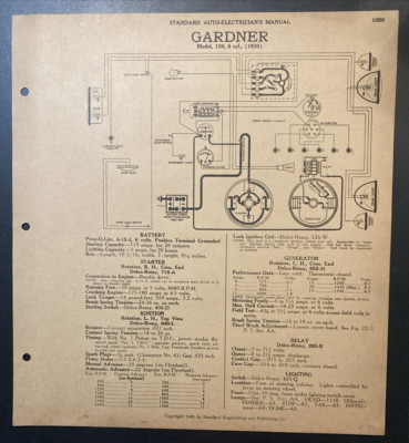 1930 Gardner Model 136 1930 Gardner Model 140 Auto Electrical Schematic