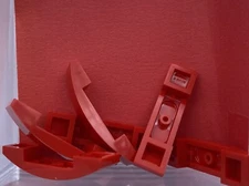 LEGO Parts Lot x (6) Ct ~ Red Slope, Curved 4 x 1 x 2/3 Double ~ No # 93273