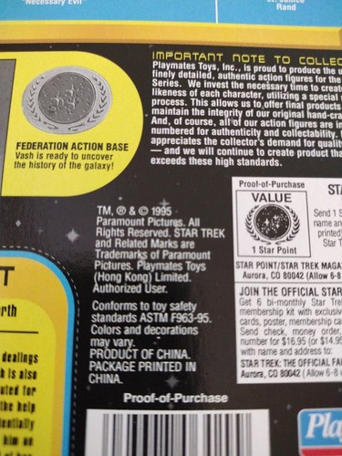 1995 Star Trek TNG Playmates VASH Action Figure + Skybox Trading Card MPN #6429 - Picture 5 of 8