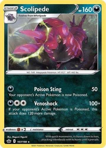 Pokemon Scolipede SWSH06: Chilling Reign 107/198 Near Mint NM | eBay