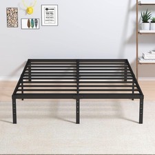 14 Inch Metal Bed Frame Queen Size No Box Spring Needed, Heavy Duty Platform