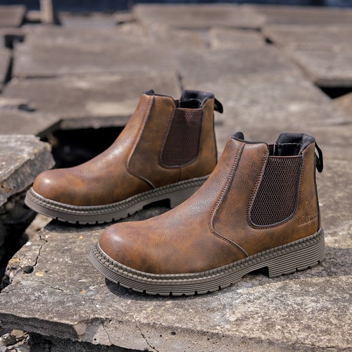 Scarpe antinfortunistiche da lavoro edilizia uomo punta acciaio sneaker antiforatura marrone - Foto 9 di 27