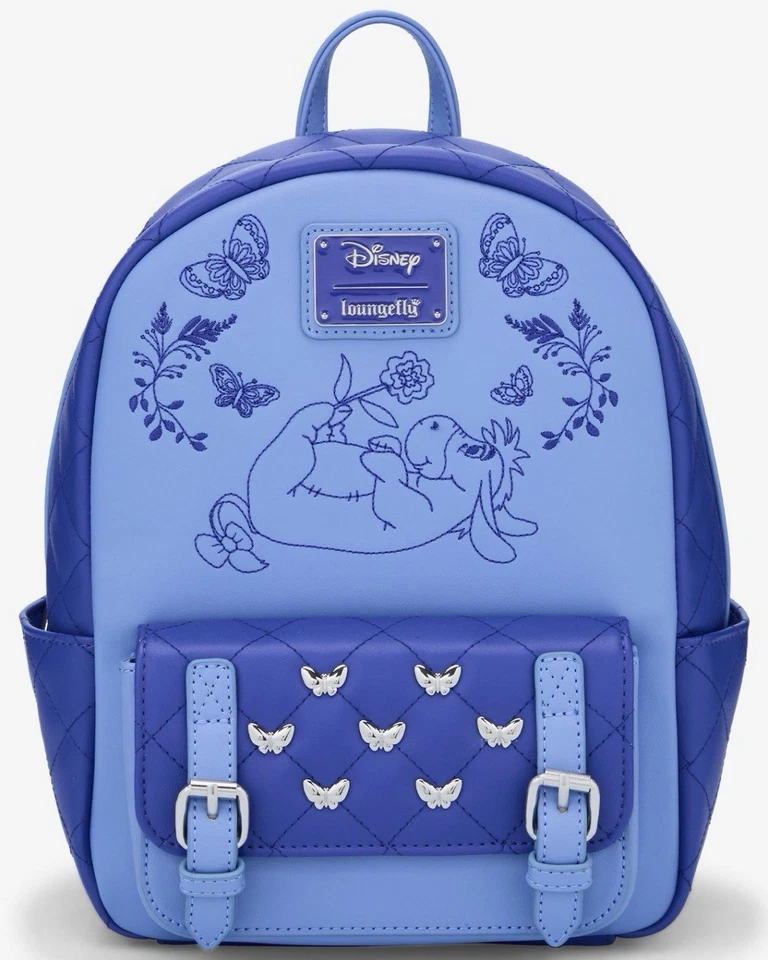 NUEVO CON ETIQUETAS LOUNGEFLY Disney Winnie The Pooh Floral Eeyore Acolchado Textura Mini Mochila Foto 4 de 4