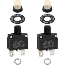 BlueStars 2 Packs 25Amp Thermal Circuit Breaker 125/250V AC 32V DC -... 