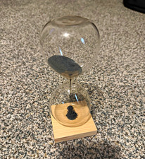 Glass Hourglass Sand Timer w/ Wooden Base, Mo...