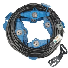 50 Feet Multi Outlet Extension Cord 16 Gauge,7 Nema 5-15R Evenly Spaced Outle...