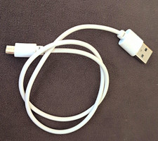 White USB-A Male to Micro-USB Micro-B Male Round Cable 1 ft 5V