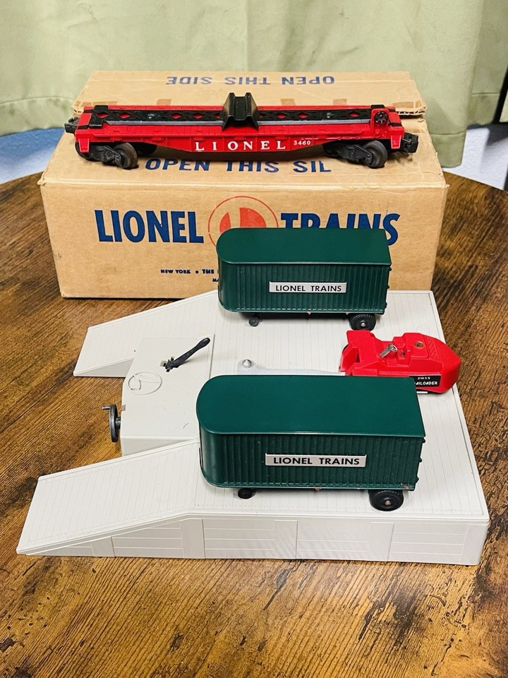 Lionel 6-29460 Flatcar w/ Piggyback Lionel Trailers #3460 O scale