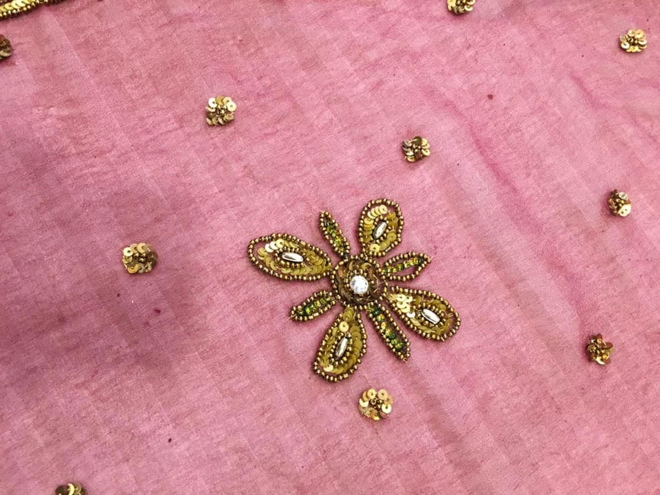 Шарф Georgette Dupatta винтажный индийский вышитый длинный украденный для женщины LD7209 - Изображение 4 из 4