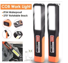 COB LED Work Light USB Rechargeable Magnetic Flashlight Garage Car Lamp